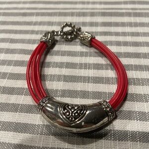 Brighton red leather cord bracelet